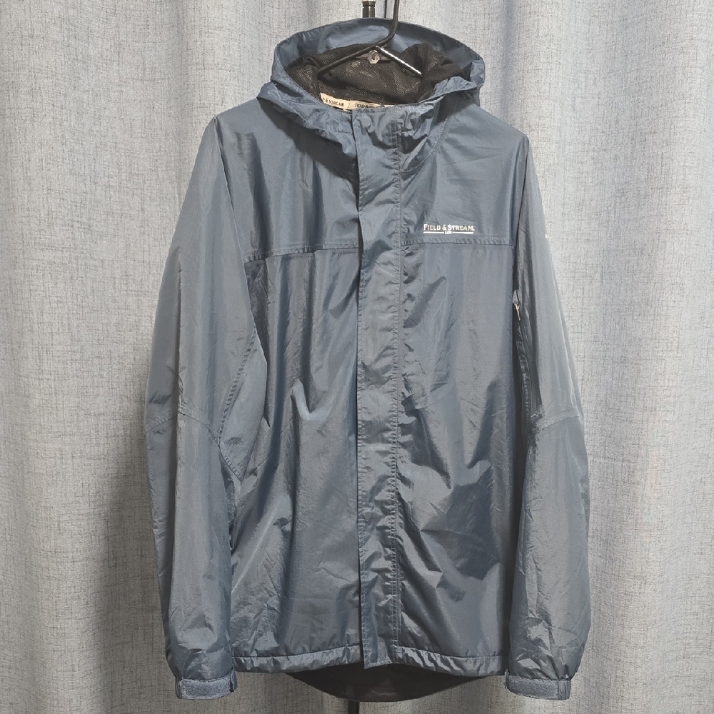 Field & Stream Men's Blue Rain Jacket Windbreaker Hooded Size XL